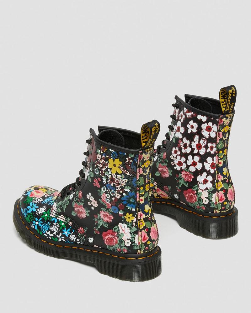 Dr Martens 1460 Pascal Floral Mash Up Leren Veterlaarzen Dames Wit | NL 58UZG